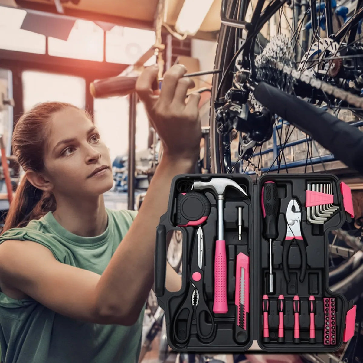 39-Piece Household Tool Set with Tool Box Organizer - Multi-Purpose Small Hand Tool Kit Includes Essential Tools for Home Office