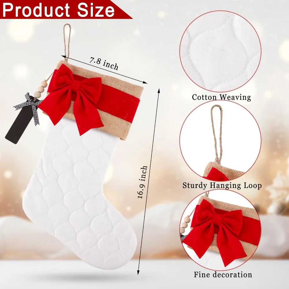 Personalized Christmas Stockings Set Of 4 White And Red