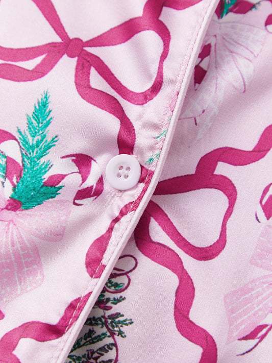 Women s 2 Piece Holiday Pajama Set with Festive Print Long Sleeve Top and Cozy Pants Lounge Set for Christmas