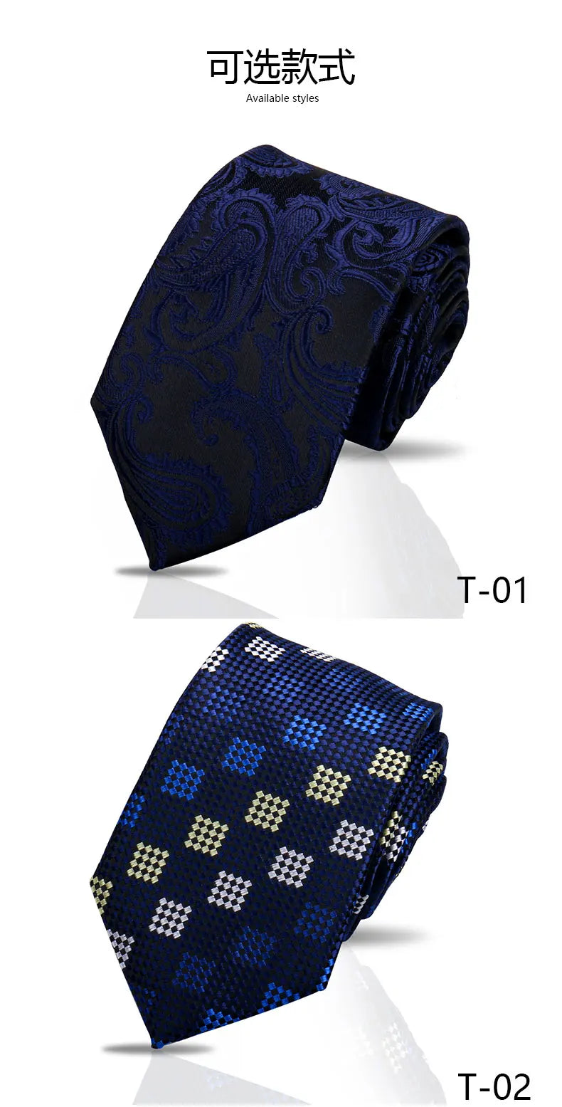 Men's Tie Brand New Fashion Blue Necktie Green Orange Gravatas For Men Paisley Floral Fit Wedding Workplace Slim Dots Wholesale