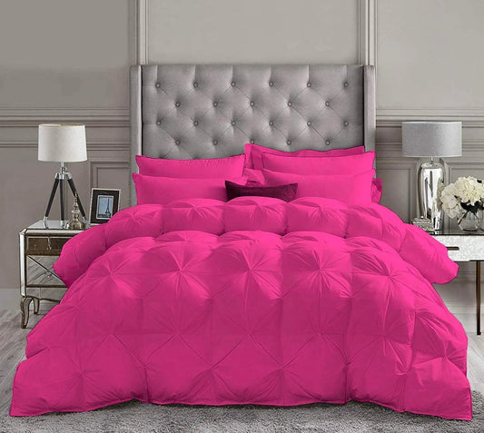 Queen Size 5 Piece Bed in a Bag White Pinch Pleated Comforter Set with Sheets,100% Cotton Set Includes - Comforter, 1 Flat Sheet