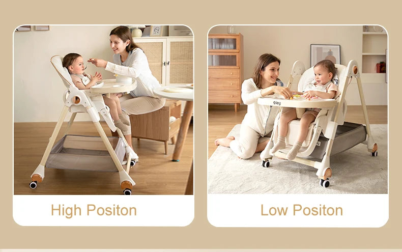 7-in-1 Convertible Baby High Chair with Adjustable Tray & Foldable Design