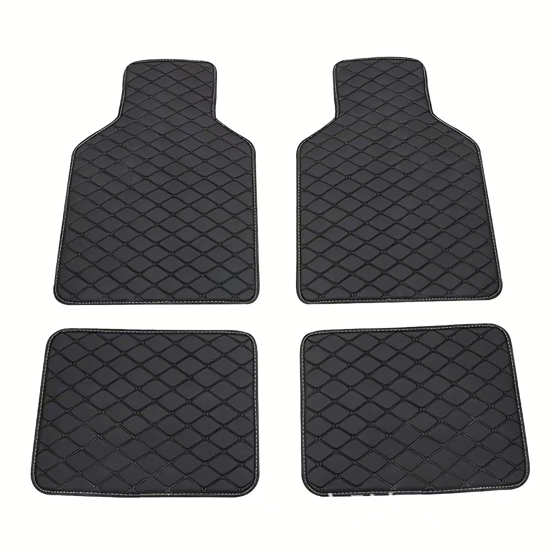 Universal PU Leather Car Floor Mats 4 Pcs Front Rear Set