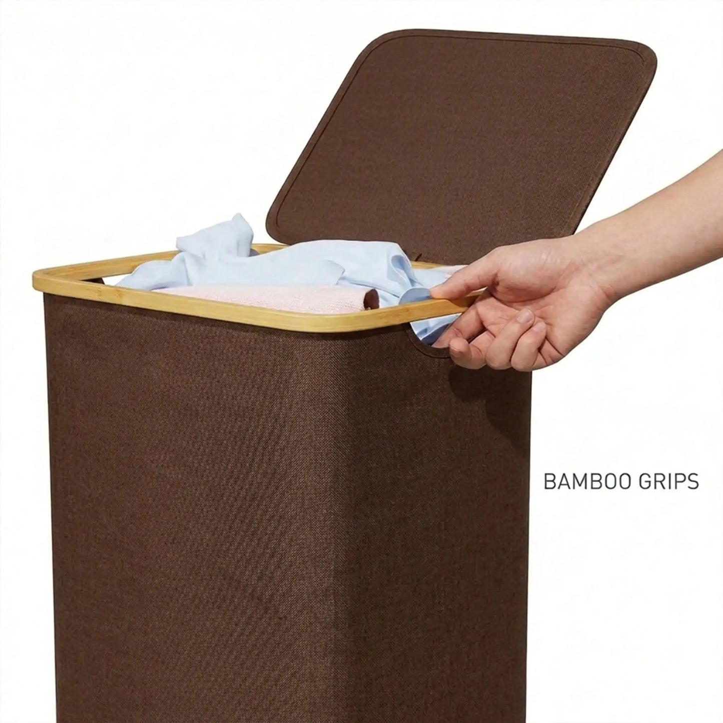 110L Large Capacity Laundry Hamper with Lid & Handles.  Collapsible Oxford Fabric Basket
