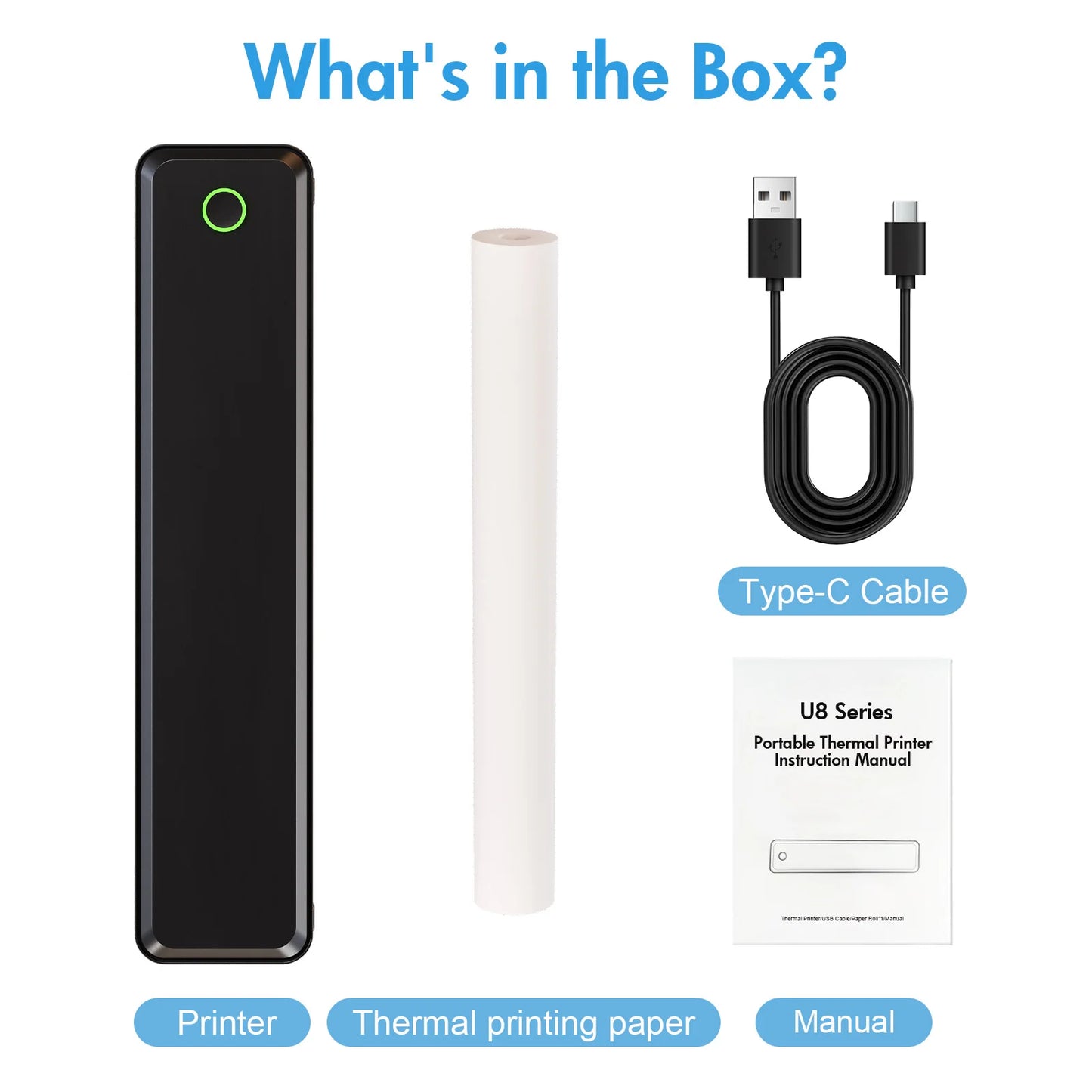 Portable Wireless Thermal Printer for A4, Letter, A5 & B5 Documents, Bluetooth Inkless Mobile Printer for Home, Office & Travel
