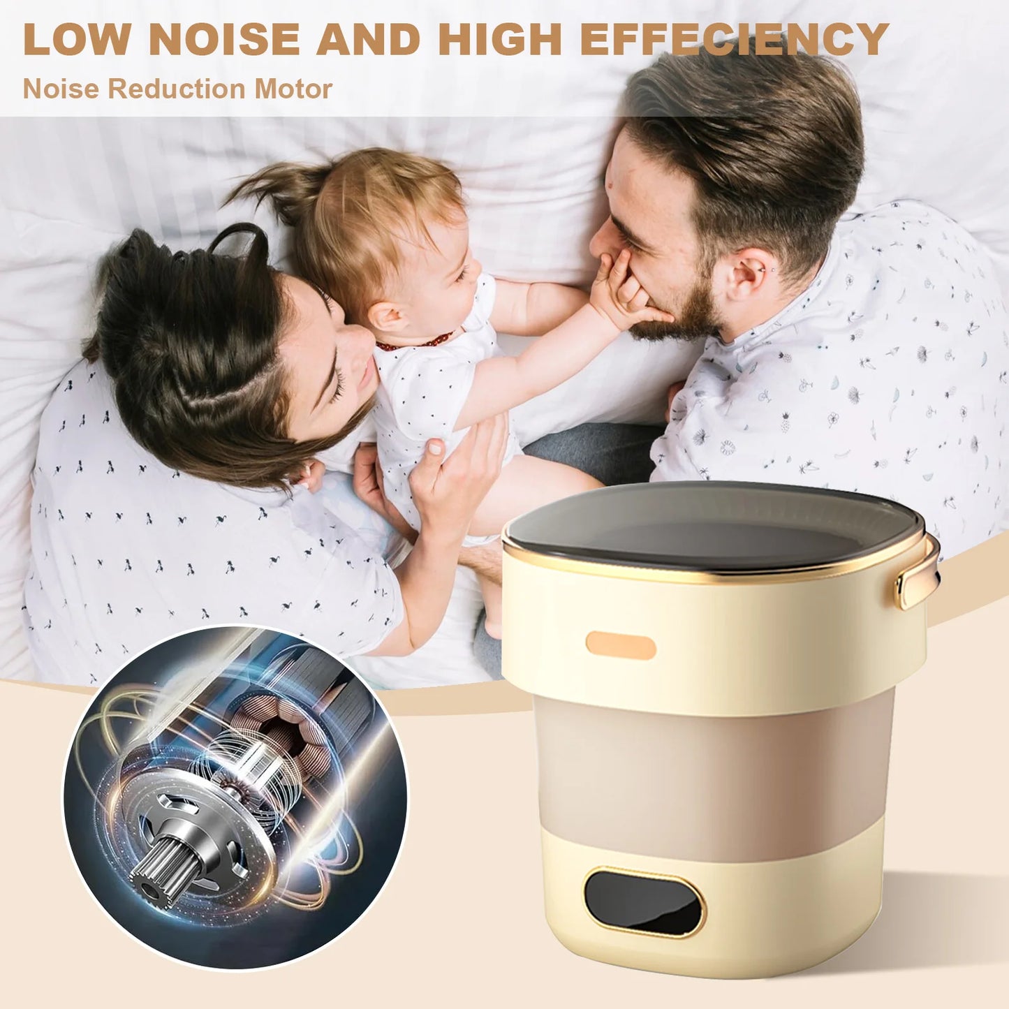 13L Portable Folding Washing Machine with Spin Dryer . Compact Mini Washer for Travel, Dorms & Apartments