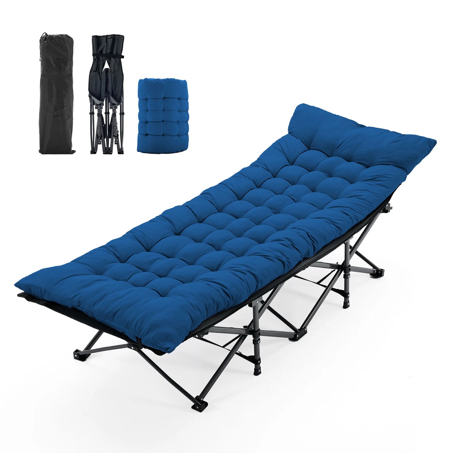 Portable Folding Camping Cot Bed.Heavy-Duty Outdoor Sleeping Cot for Camping, Travel & Relaxation
