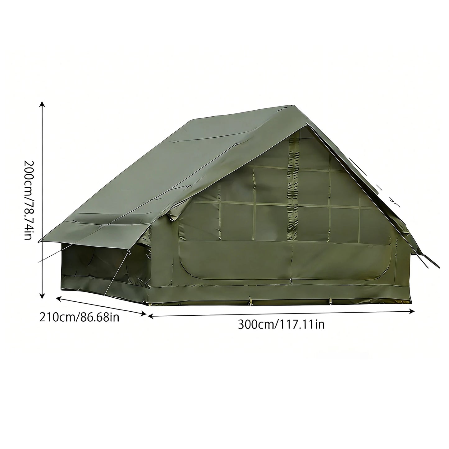 Large Inflatable Camping Tent with Skylight & Breathable Mesh Windows
