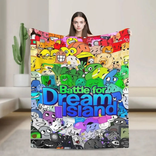 Funny BFDI Ultra-Soft Flannel Blanket For Couch Sofa, Anime Characters Lightweight Throw Blanket For Living Room,All Seasons