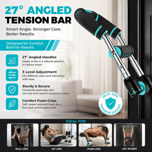 Adjustable Twister Arm Chest Trainer.5-Level Resistance Strength Training Bar 40–130 lbs