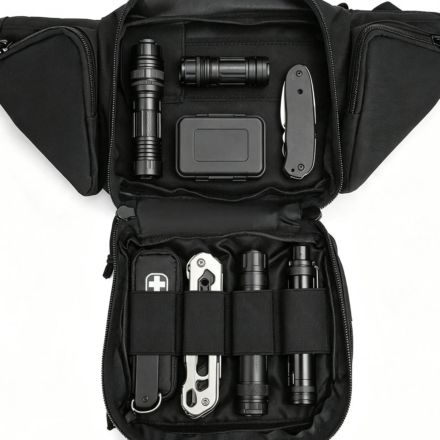 Tactical EDC Waist Pack. Multi-Pocket Utility Belt Bag for Hiking, Camping, Travel & Outdoor Adventures
