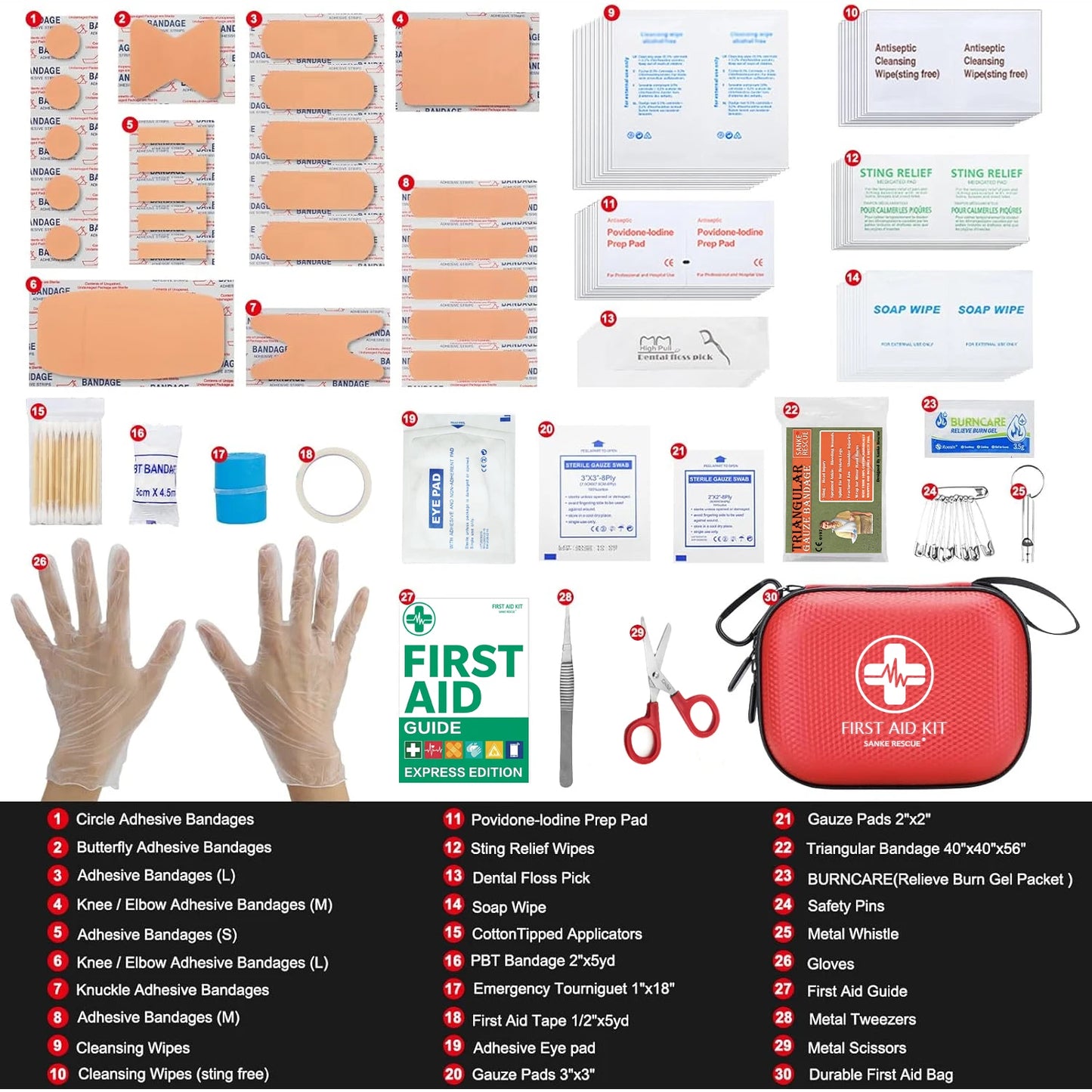 Mini First Aid Kit 150 Piece Small Waterproof Hard Shell Medical Kit for Home Car Travel Camping Truck Hiking Sports Office