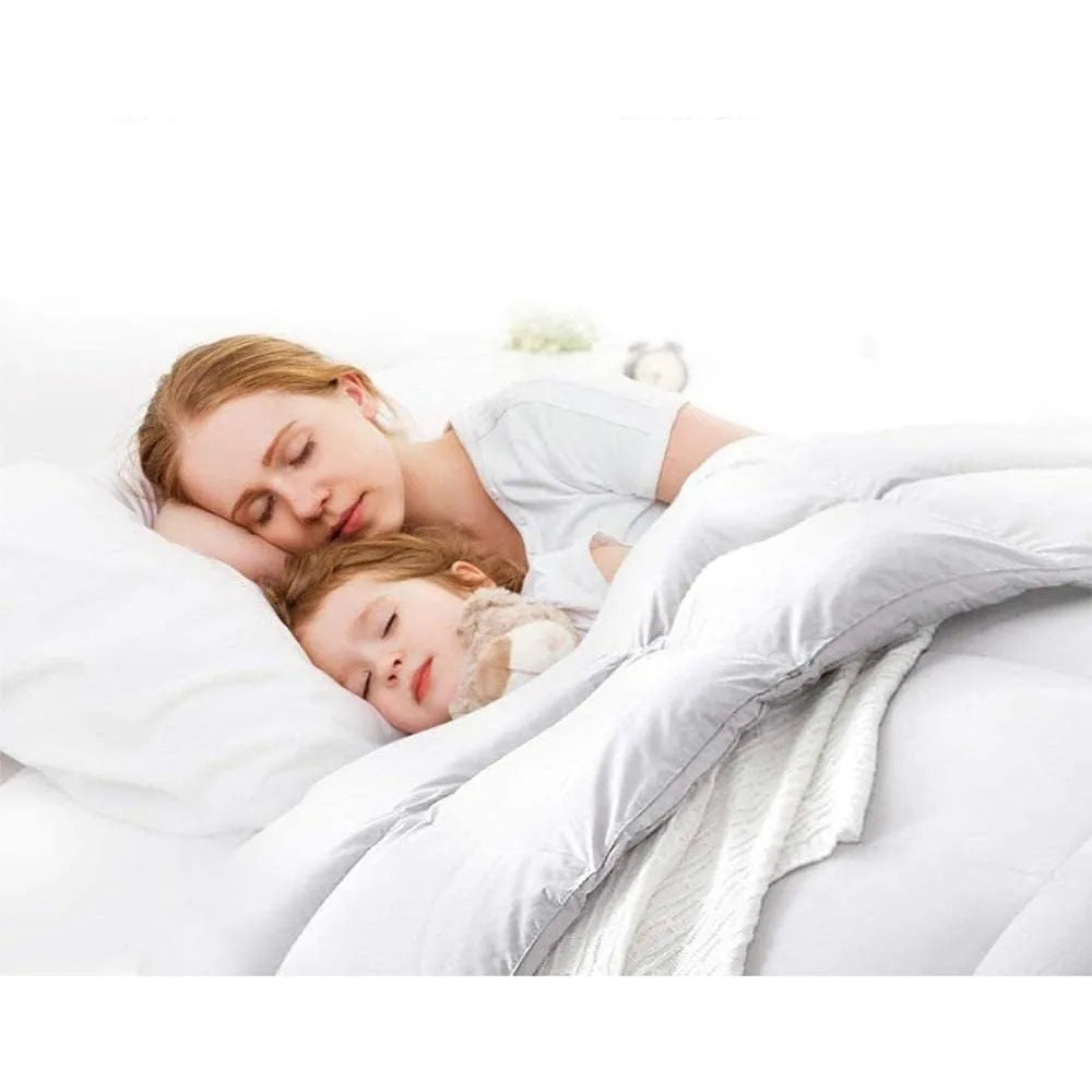 Queen Size 5 Piece Bed in a Bag White Pinch Pleated Comforter Set with Sheets,100% Cotton Set Includes - Comforter, 1 Flat Sheet