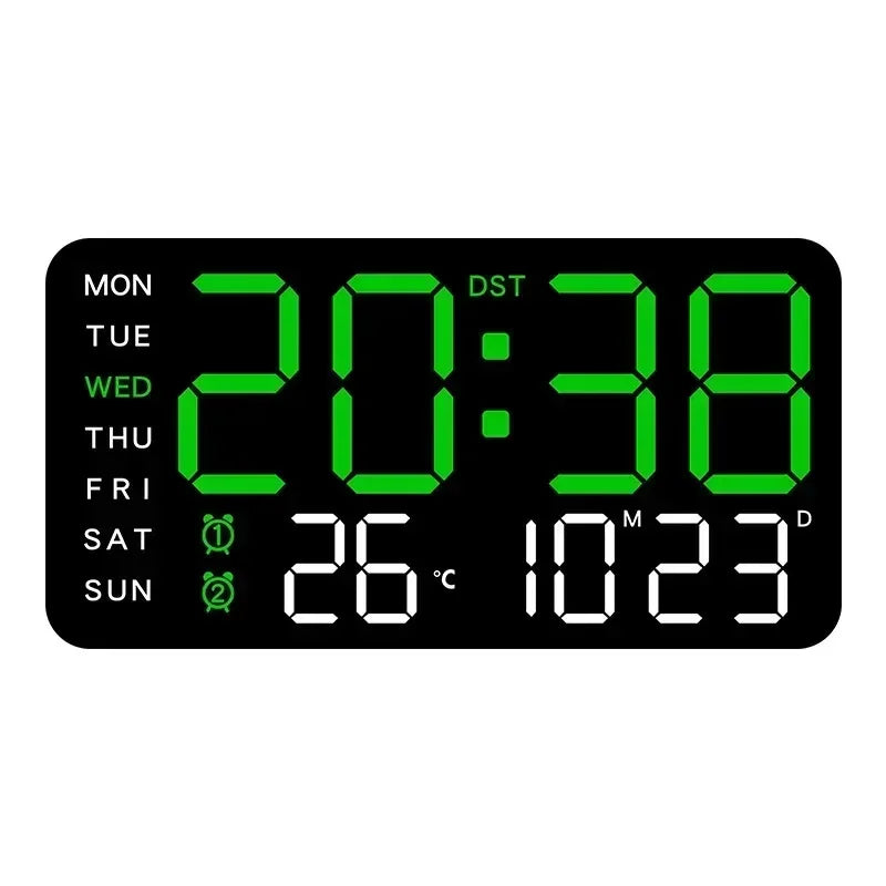 Extra Large LED Digital Wall Clock with Date.Temperature & Timer Display