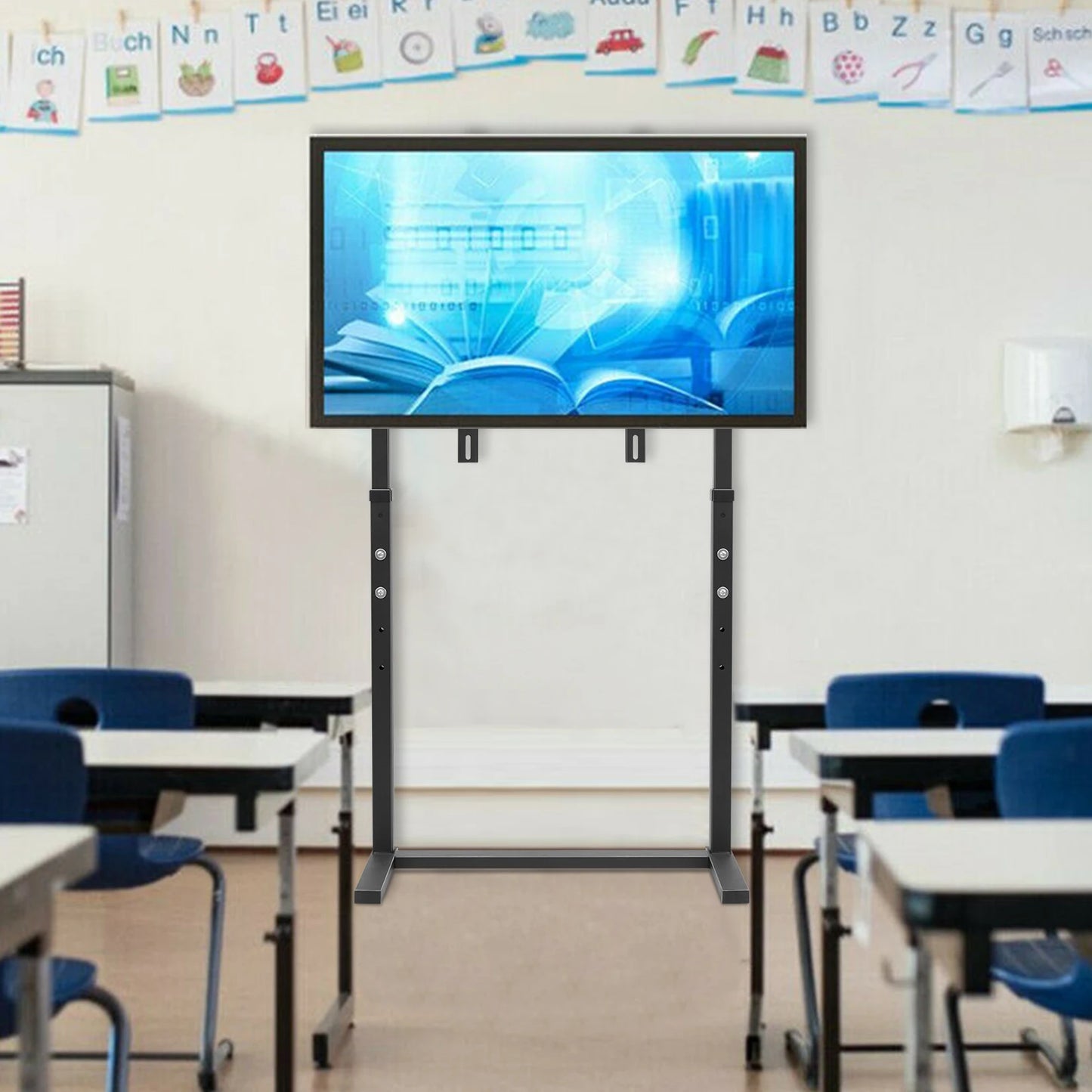 Floor TV Stand Bracket Free Standing TV Trolley Height Adjustable for 32-100 Inch Flat Panel LED LCD