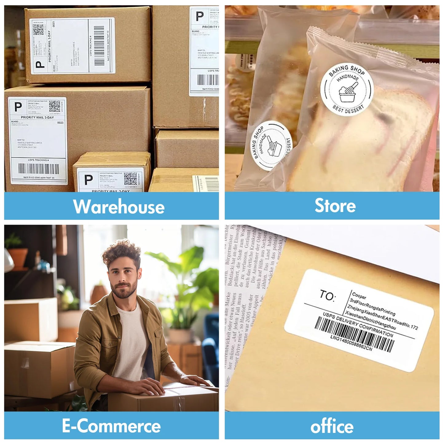 Portable 4x6 Thermal Shipping Label Printer for Small Business & Home Office