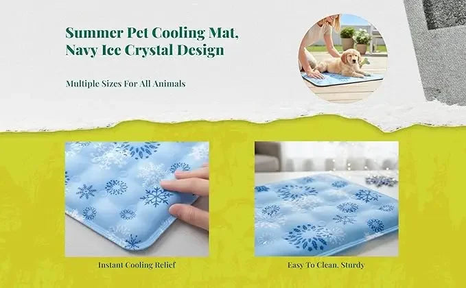Self Activated Ice Gel Cooling Mat for Dogs & Cats.Reusable Washable Summer Pet Cooling Pad