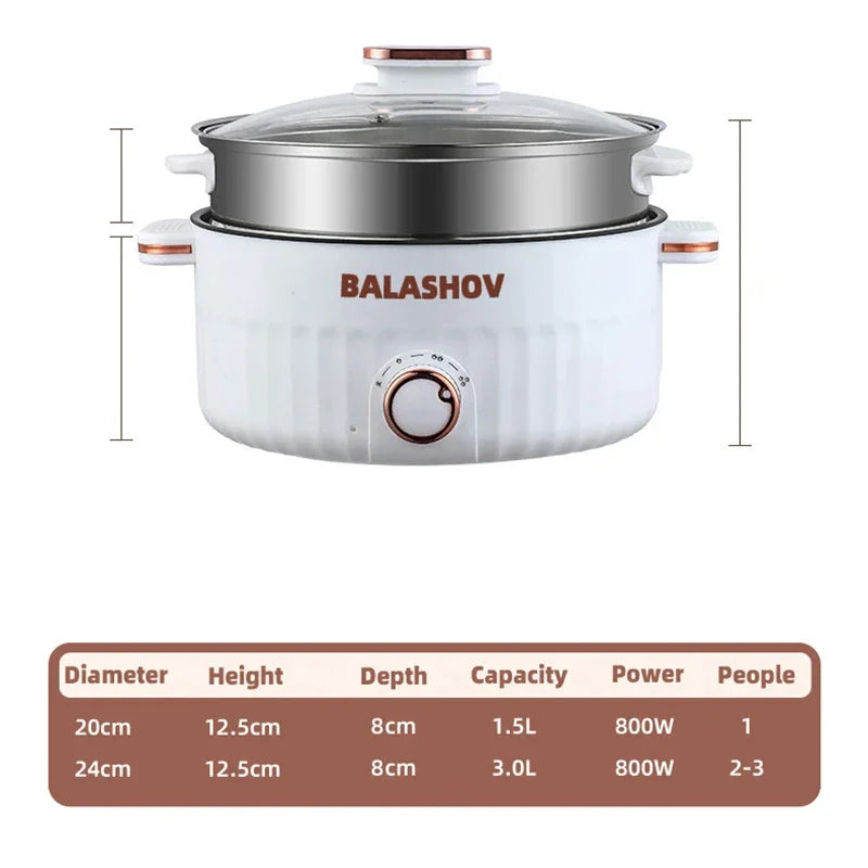 3L Portable Electric Rice Cooker 110V US Nonstick Pan
