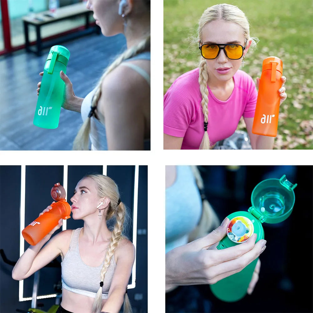 Air Water Bottle with Flavor Pod & Straw – Portable Hydration Bottle for Enhanced Water Flavor