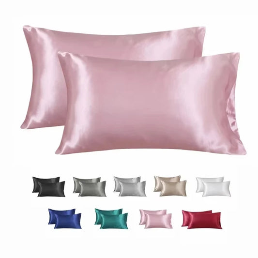 Silky Satin Pillowcase . Soft Hair & Skin Care Pillow Cover (Smooth, Cooling, Anti-Frizz)