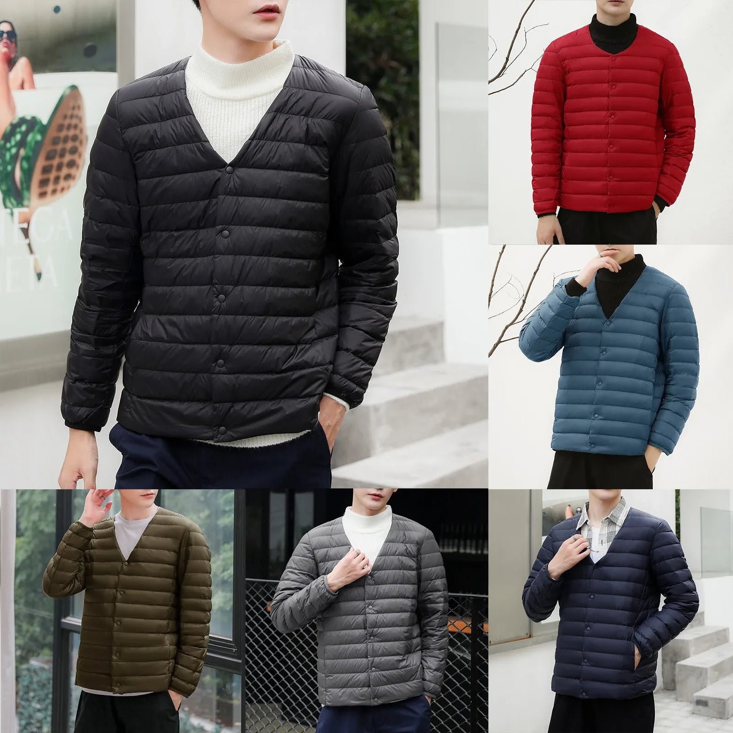 Men’s Ultra Light Winter Puffer Jacket. Warm Casual Waterproof Coat