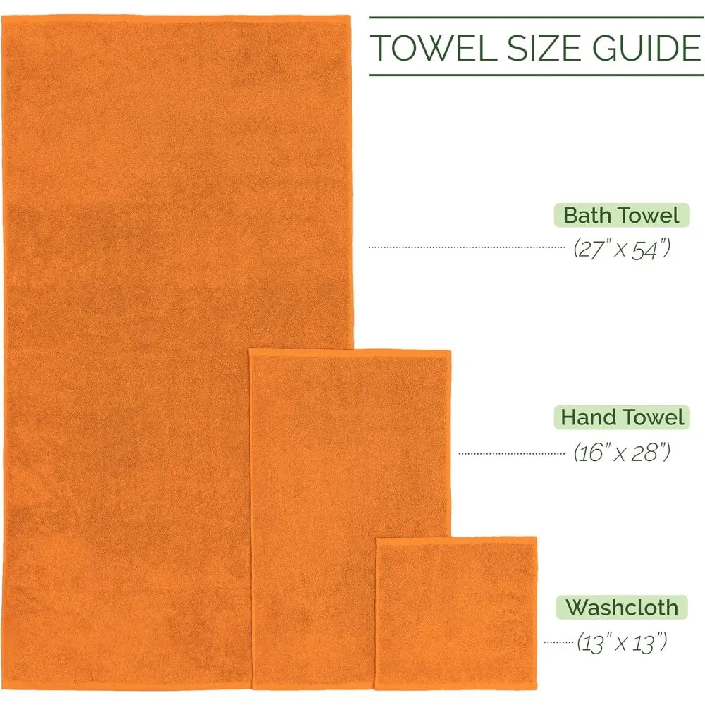 Turkish Cotton 6 Piece Towel Set Fast Drying and Absorbent