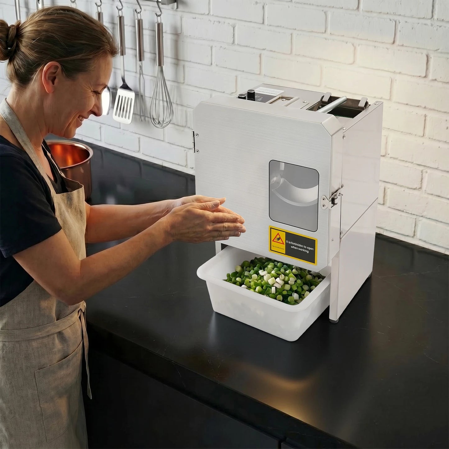 200W Electric Spring Onion Shredder & Vegetable Slicer. Commercial Kitchen Cutter