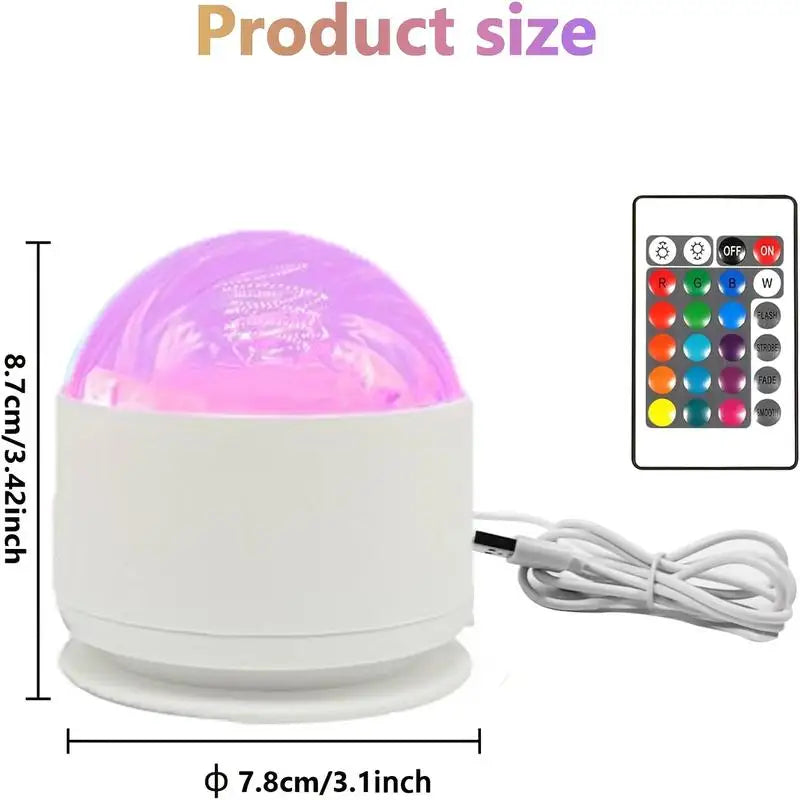 Ocean Wave Projector Lamp .3D Water Ripple Night Light with Remote Control & Color Changing Ambient Lighting