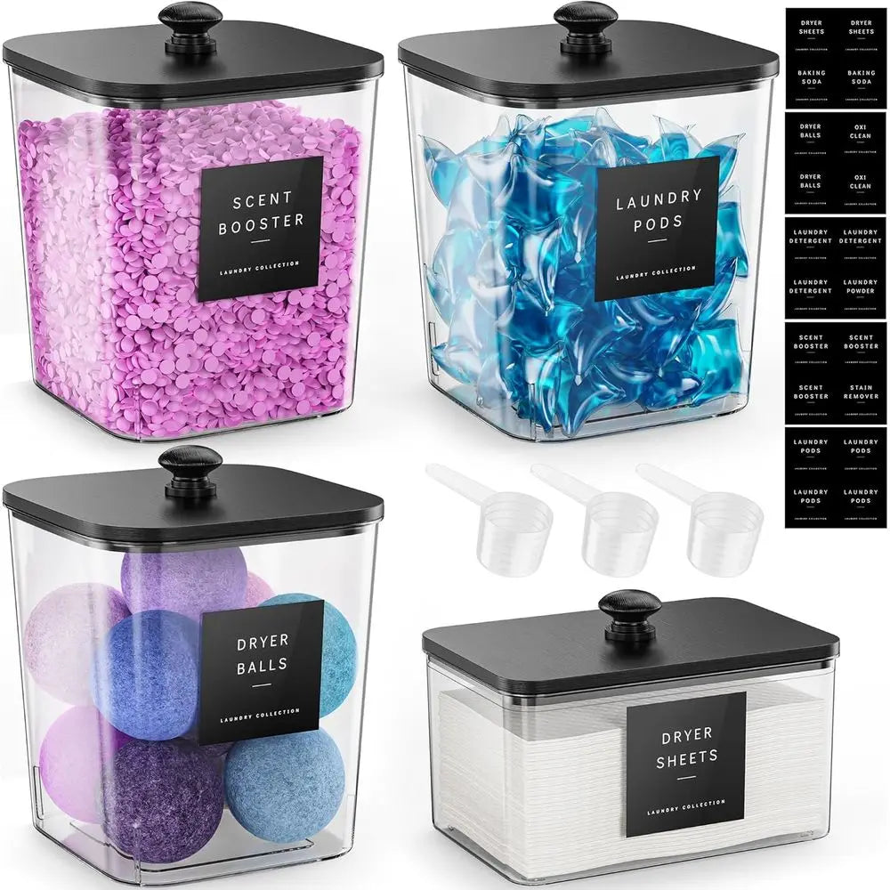 Clear Multi Compartment Storage Organizer Stackable Kitchen &amp; Home Storage Container Set