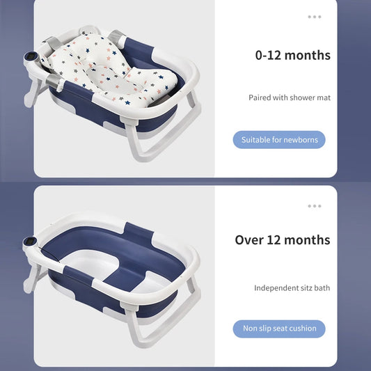 Portable Collapsible Baby Bathtub For Newborns To Toddlers