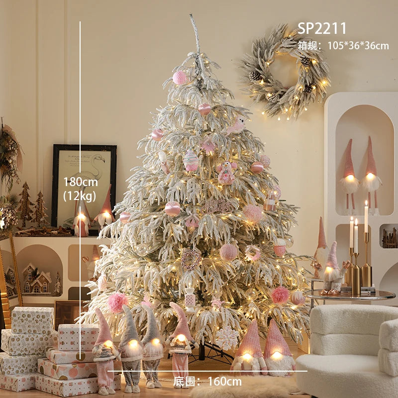 Large 2.1m Snow Flocked PE Christmas Tree Set Xmas Home Decor arbol magico de navidad arbol magico de navidad xmas tree