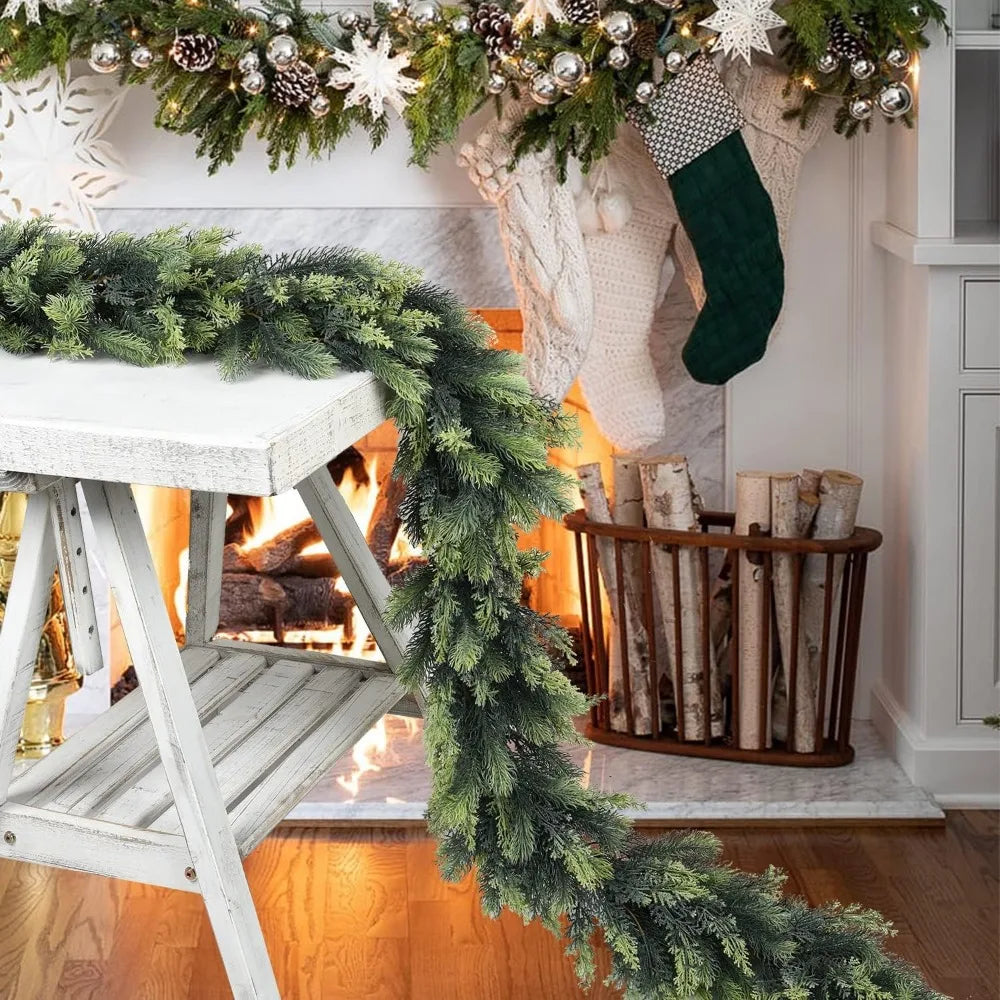 Pine Christmas Garland 6 Feet Artificial Greenery Decor