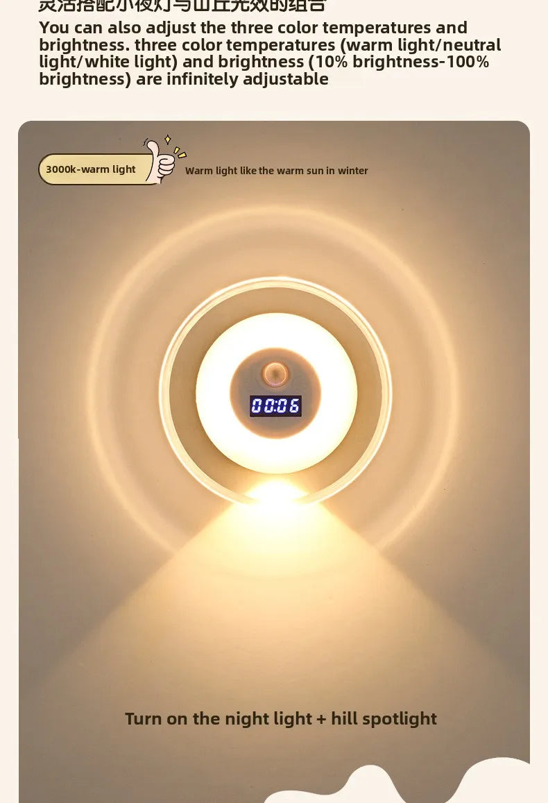 Rechargeable LED Motion Sensor Wall Spotlight with Remote Control