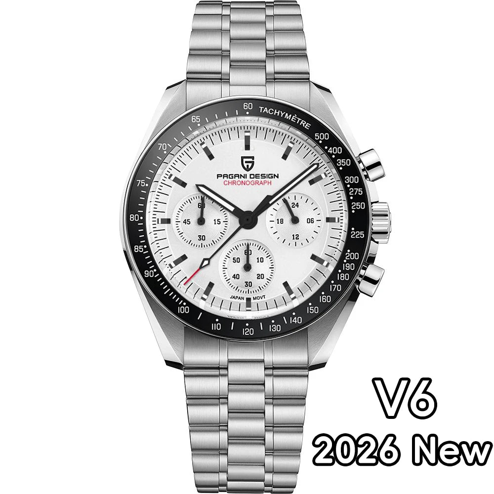 Men’s PAGANI DESIGN Watch – Stainless Steel Bracelet & Classic Round Dial
