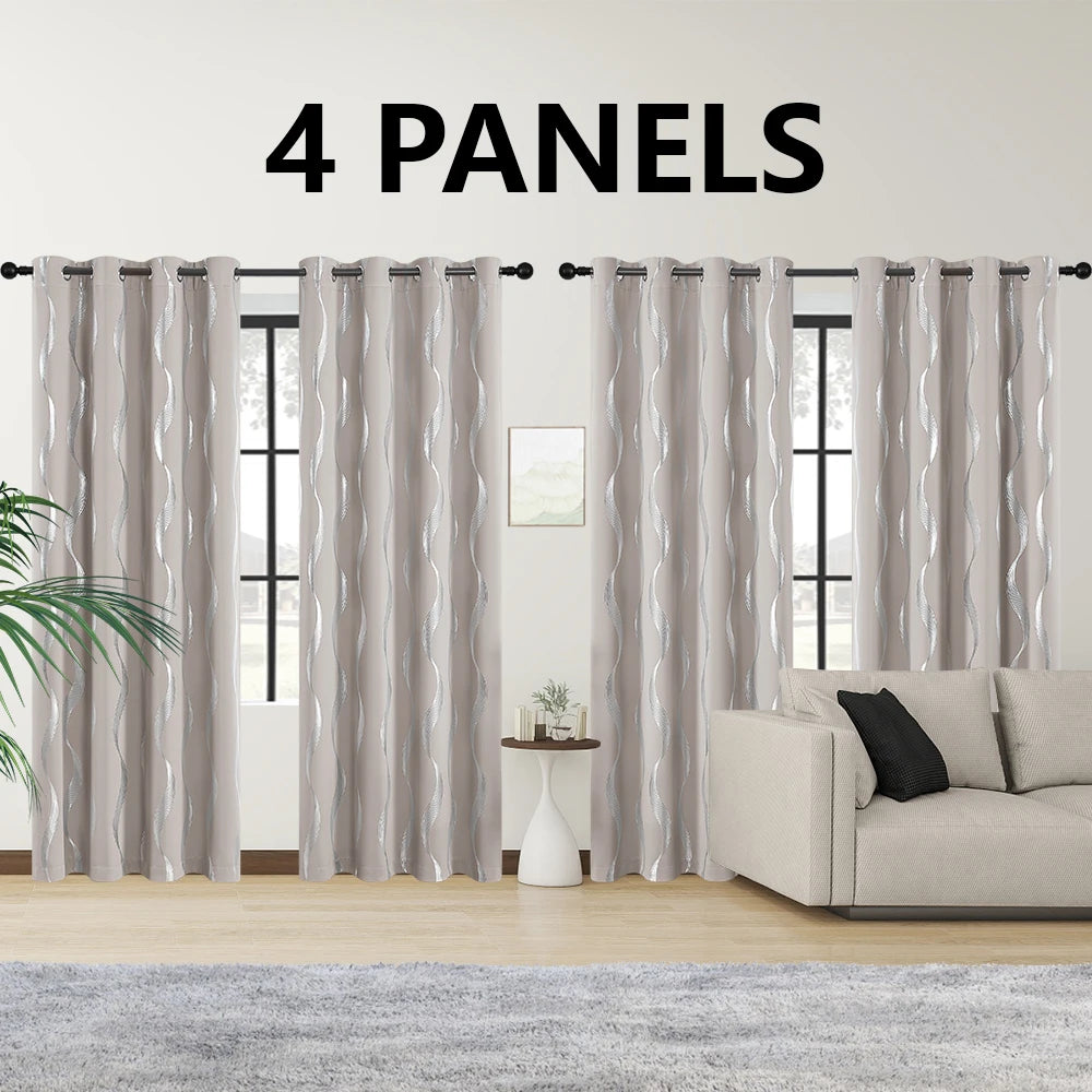 Luxury Blackout Wave Curtain Panel Set