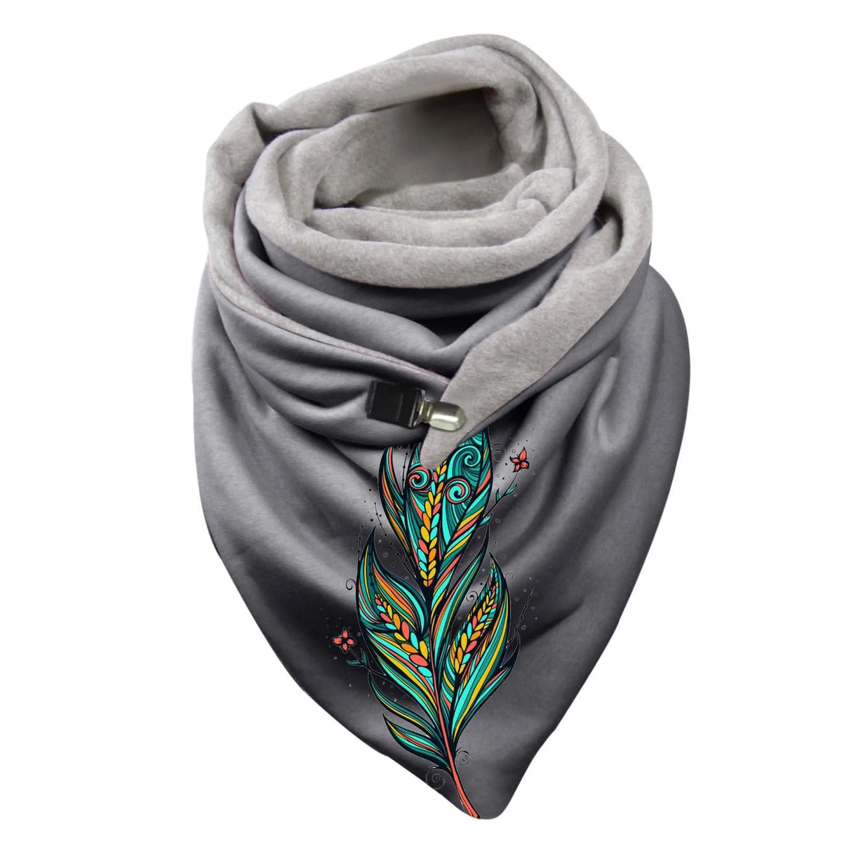 Women’s Embroidered Winter Scarf – Warm Soft Botanical Wrap Shawl