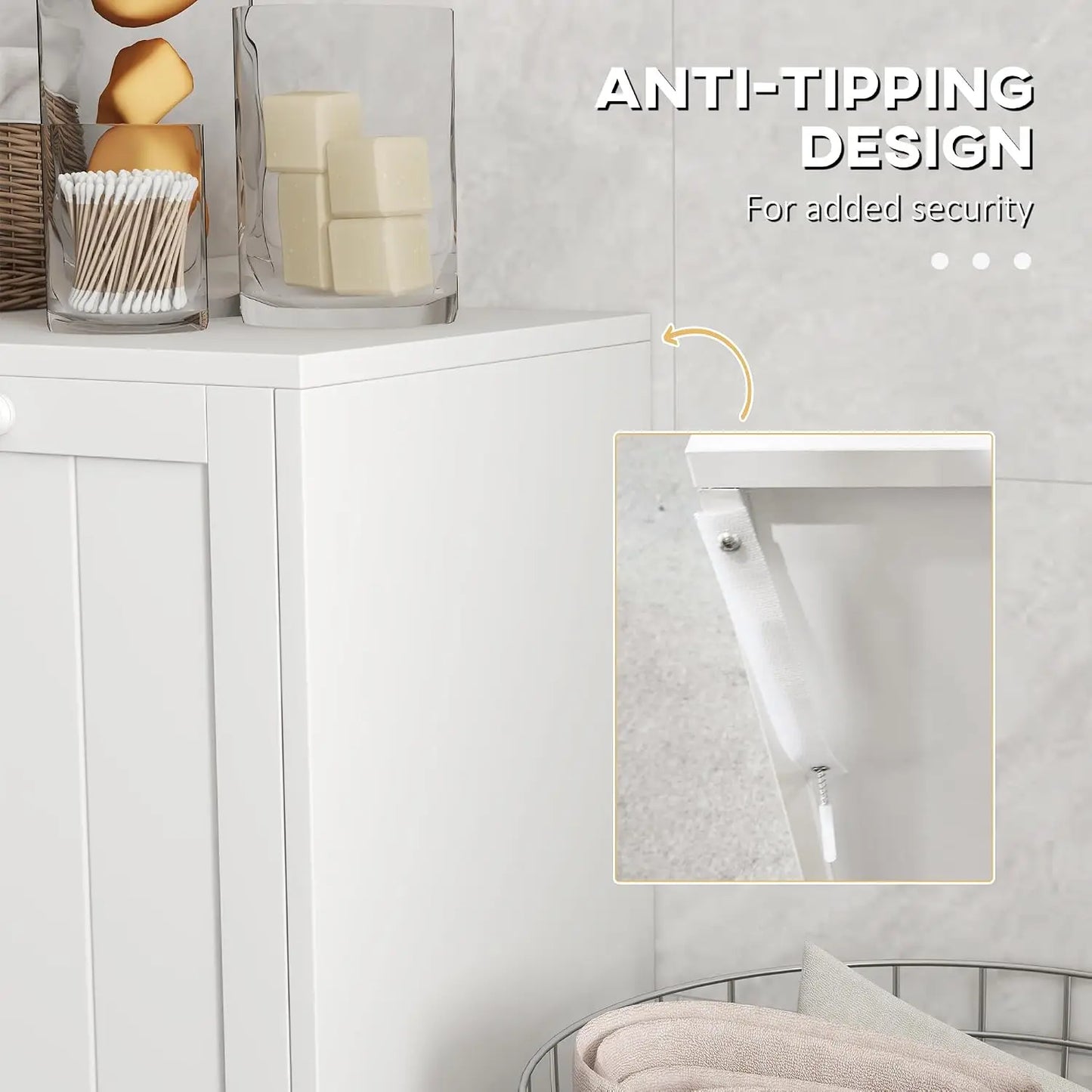 Double Tilt-Out Laundry Hamper Cabinet with Two 10-Gallon Compartments