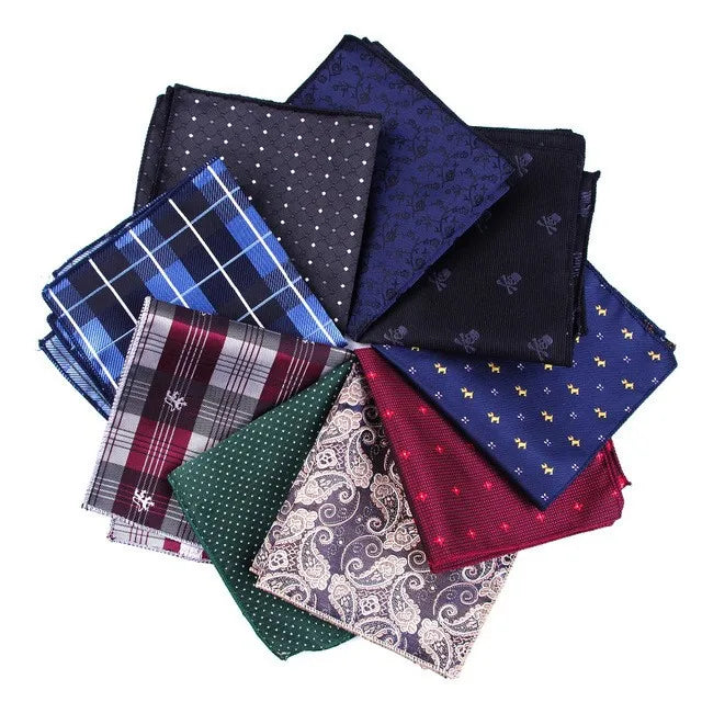 Men’s Designer Pocket Square Handkerchief Set. Elegant Suit Accessories
