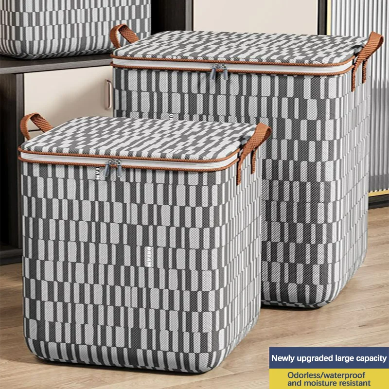 Large Woven Storage Baskets with Lids for Laundry & Home Organization