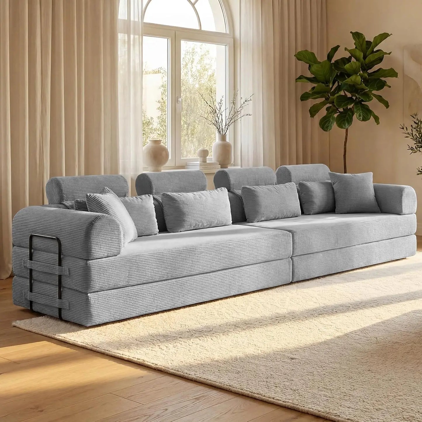 78.8-Inch Convertible Futon Sofa Bed with High Back