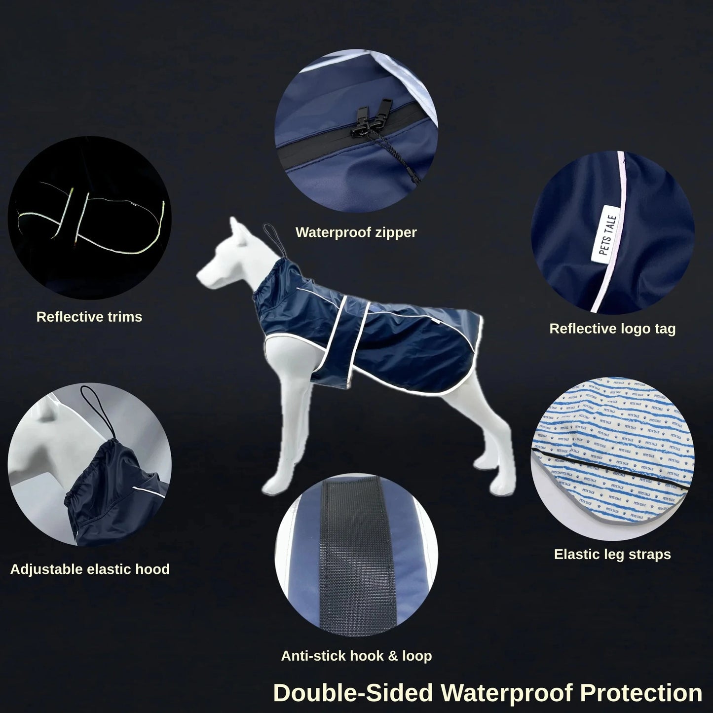 Reflective Waterproof Dog Raincoat Jacket