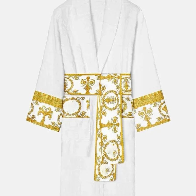 Autumn Winter Fleece Bathrobe For Men And Women Pockets