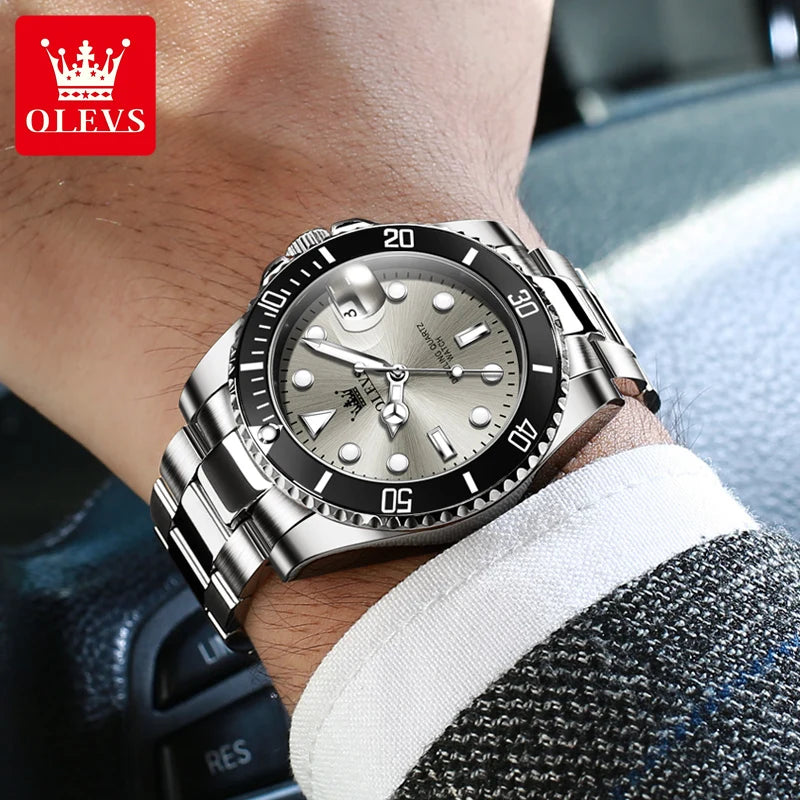 Men’s Luxury Quartz Sports Watch . Stainless Steel Diving-Style Design