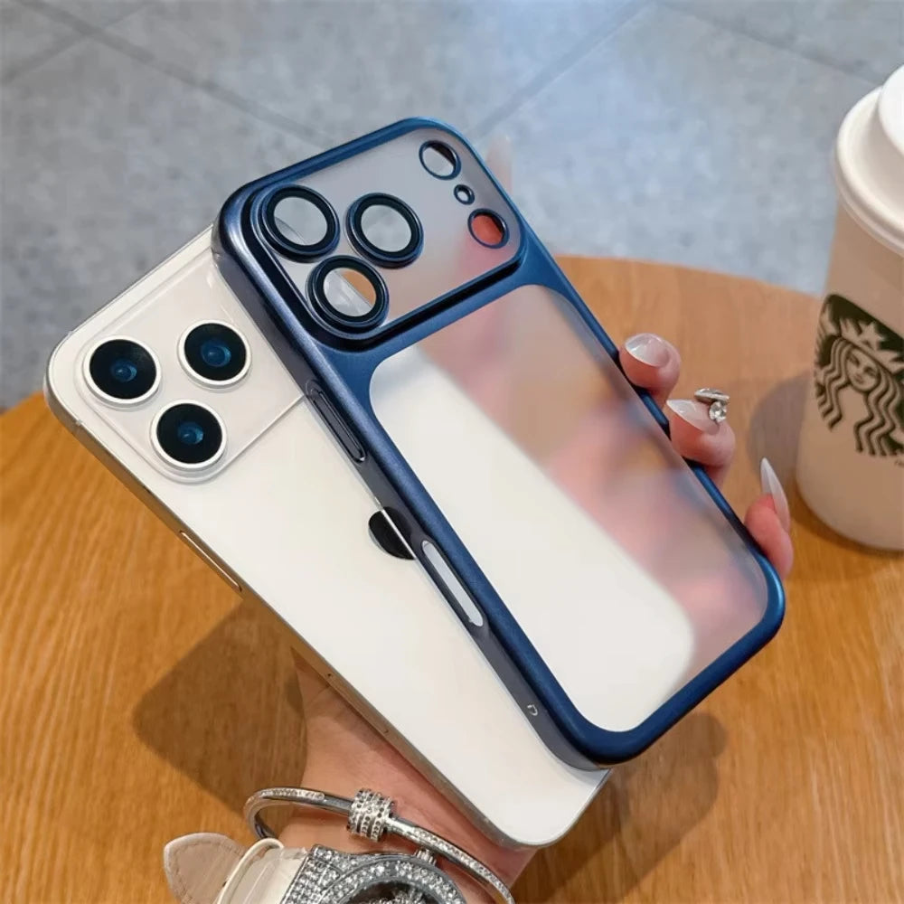 Luxury Clear Matte Phone Case with Camera Protection