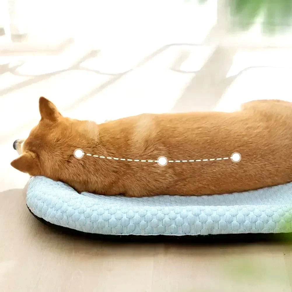 Ice Silk Cooling Dog Bed with Removable Cushion | Summer Pet Sleep Nest for Dogs & Cats