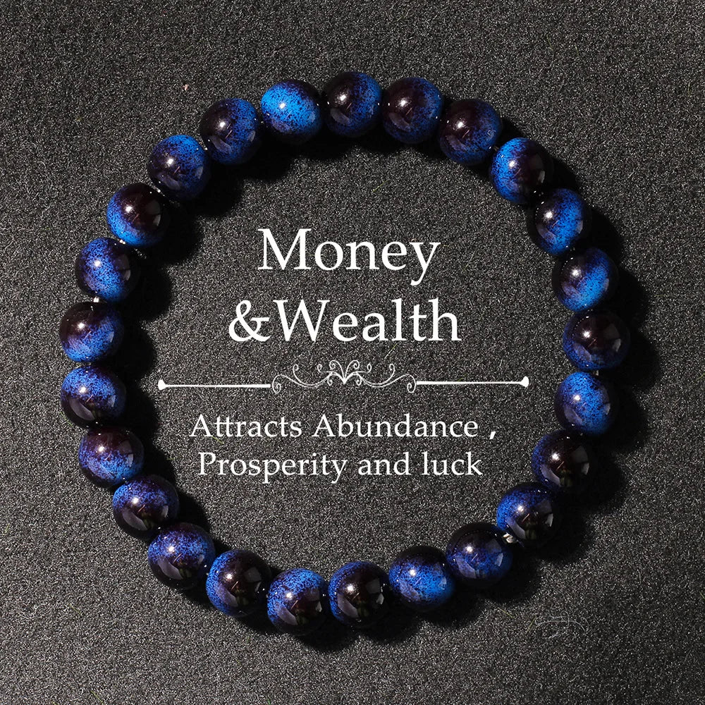 Multicolor Tiger’s Eye Style Beaded Bracelet