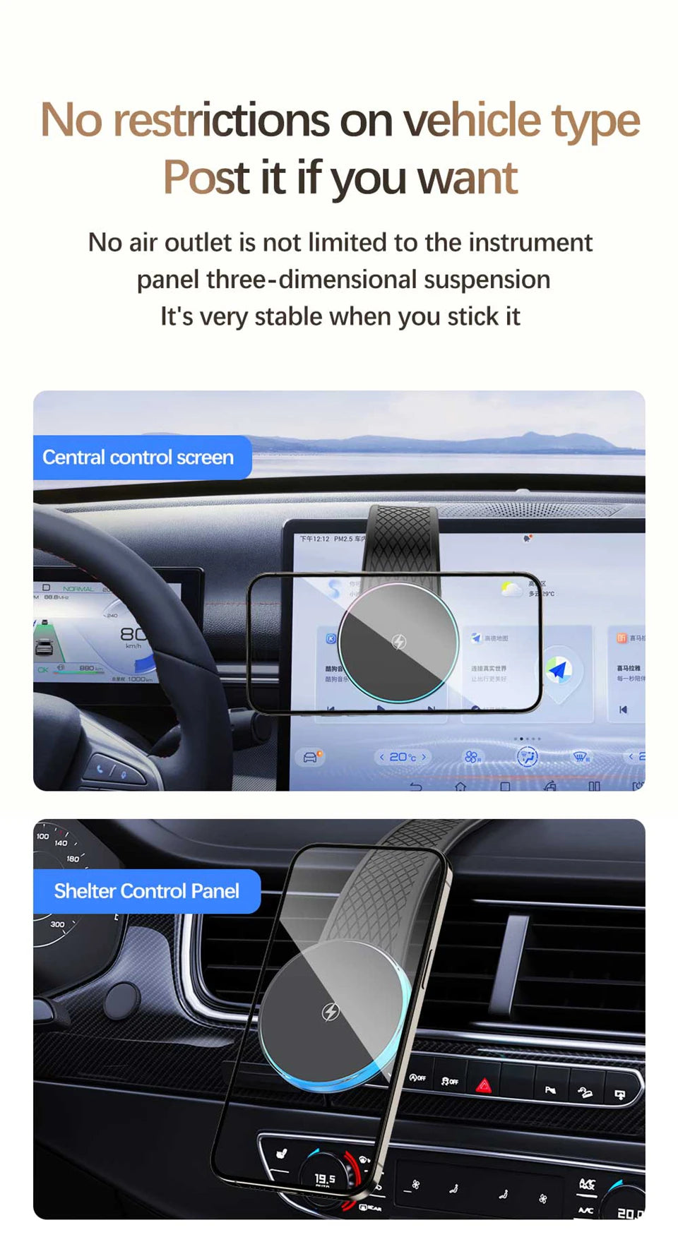 Magnetic Wireless Charger Car Adjustable Phone Holder for Magsafe iPhone 16 15 14 13 12 Pro Max 15W Fast Charging Car Charger