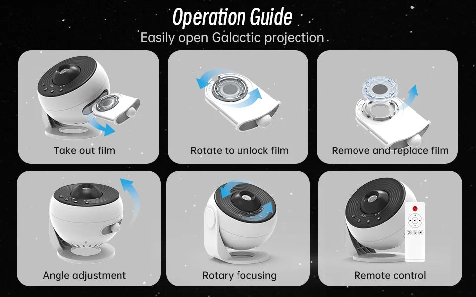 Galaxy Planetarium Star Projector – Starry Sky Night Light with Bluetooth Speaker, Remote Control & Aurora Galaxy Effects
