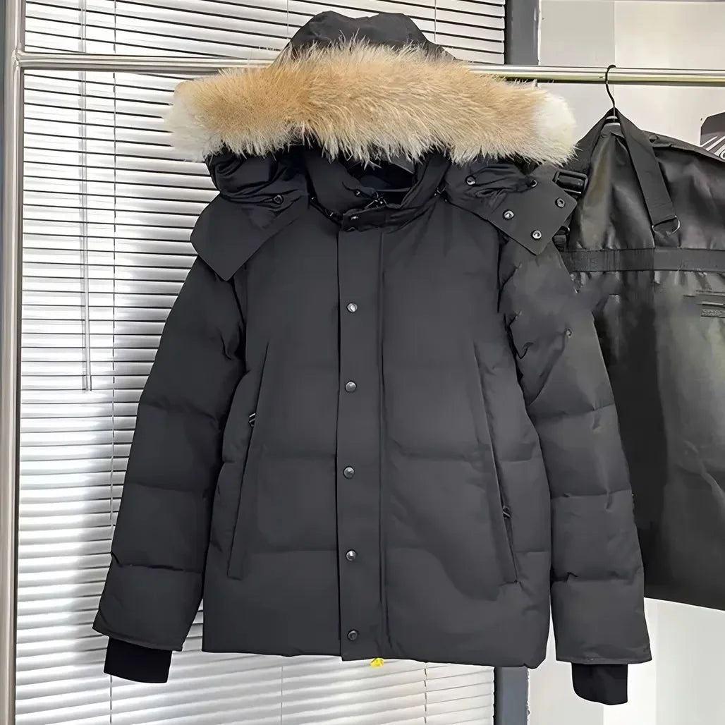Mens Jacket Designer Puffer Jacket Women Wyndham Wolf Skin Collar Parka Winter Fashion Outdoor Warm Windproof Coat XS-2XL