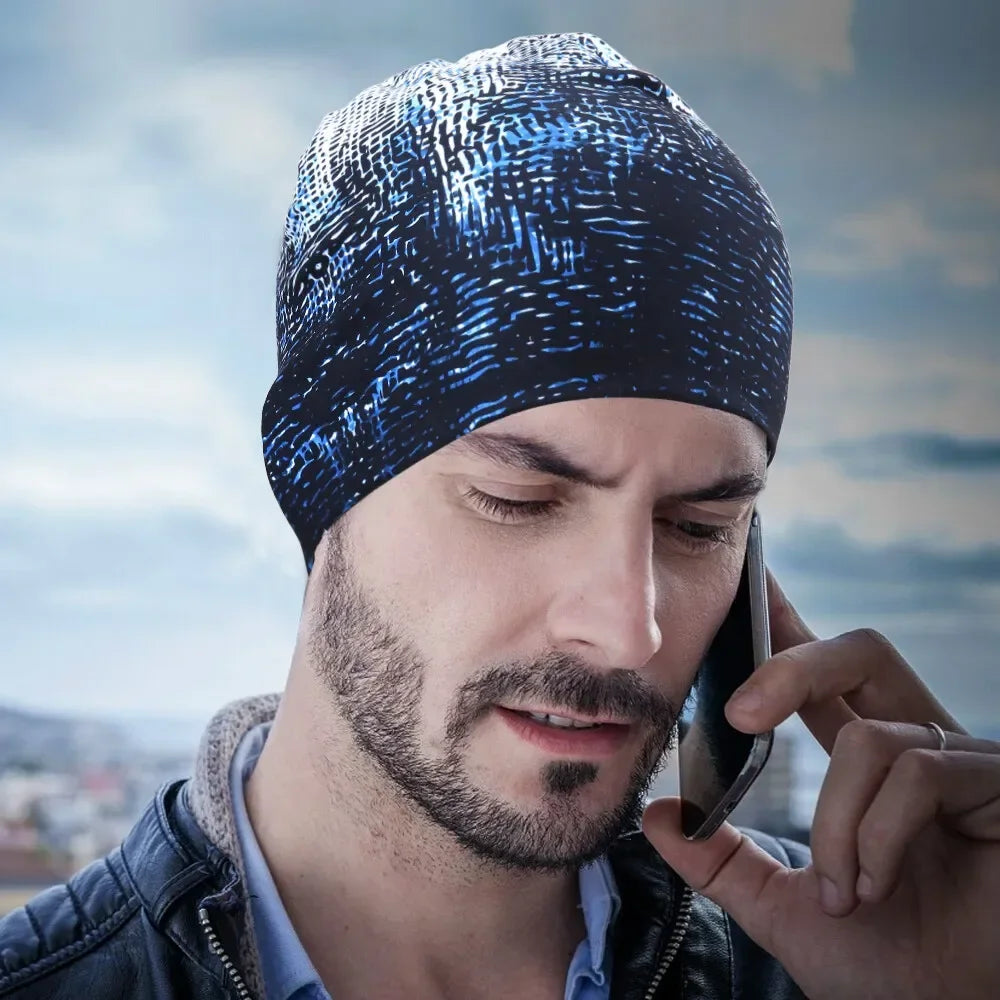 Winter Fashion Print Running Hats Cycling Helmet Liner Hat Windproof Ski Lightweight Elastic Skull Caps for Men Women